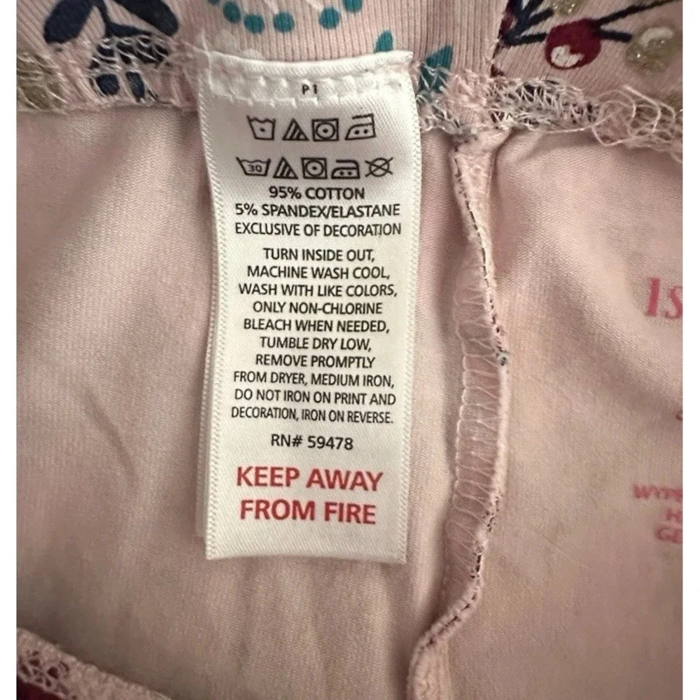 Isaac Mizrahi Girls‎ Leggings Size 4 Pink Floral Glitter Stretch Pants Kids